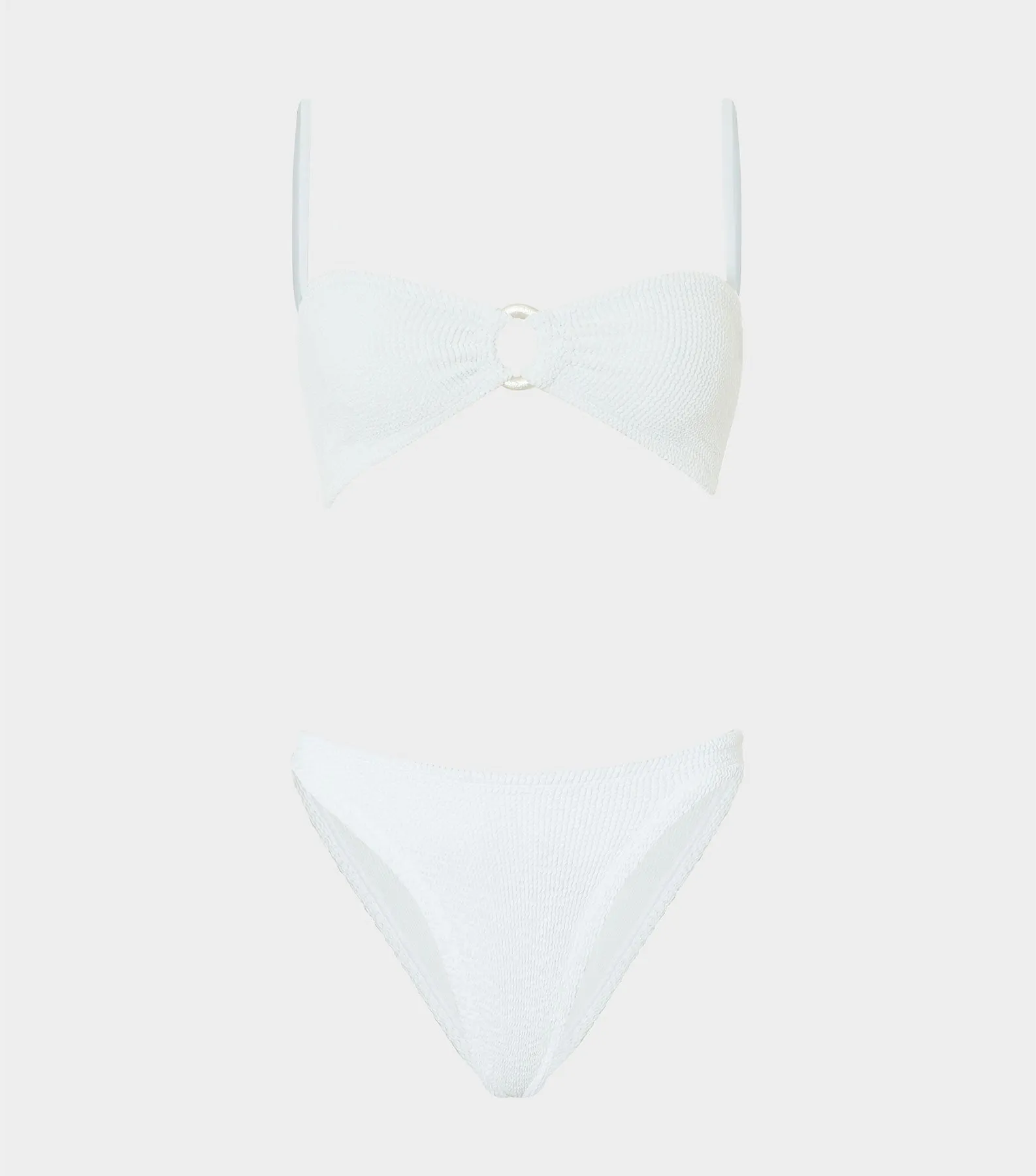 Misty Bikini With Pearly Hoop - White sold by Hunza G