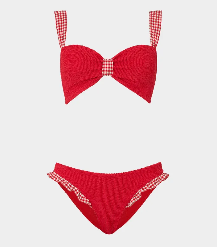 Loretta Bikini - Red Gingham sold by Hunza G