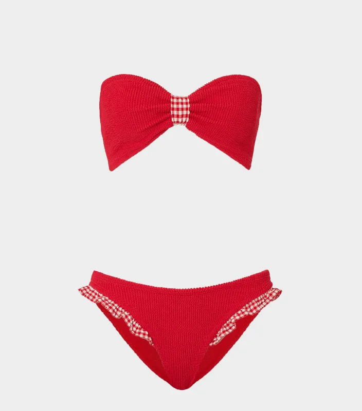 Jean Bikini - Red Gingham sold by Hunza G