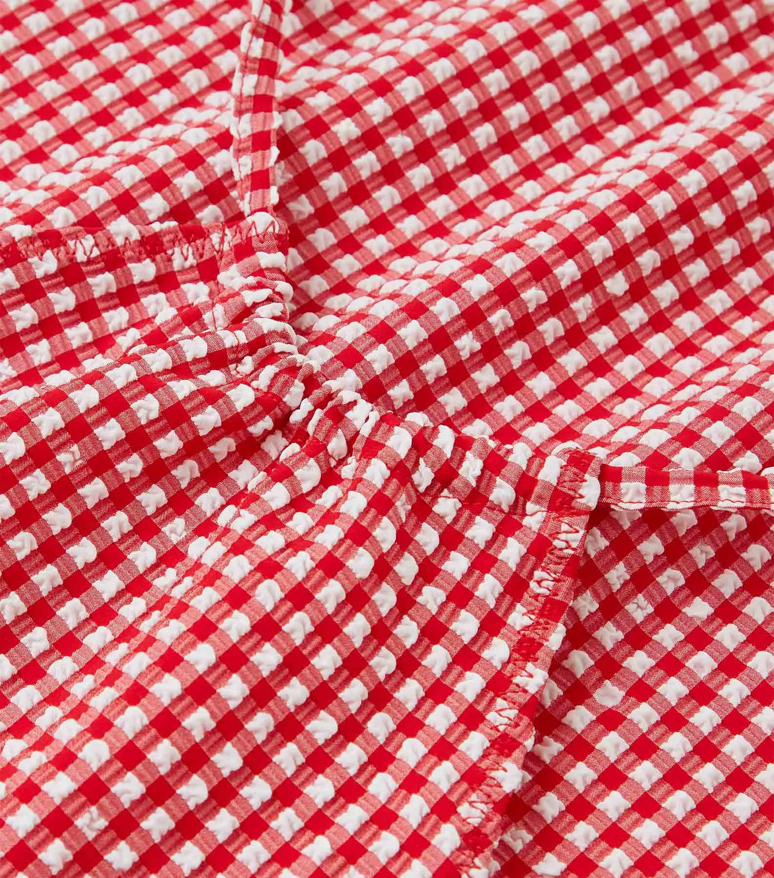 Gingham Seersucker Mini Dress - Red Gingham sold by Hunza G product image thumbnail 4