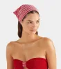 Sofia Gingham Seersucker Headscarf - Red Gingham sold by Hunza G