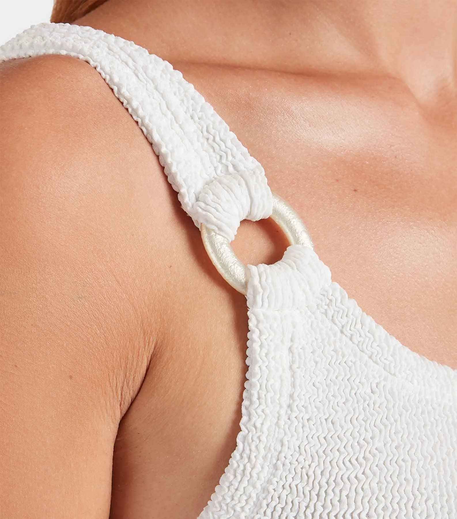 Domino Swim With Pearly Hoops - White sold by Hunza G product image thumbnail 5