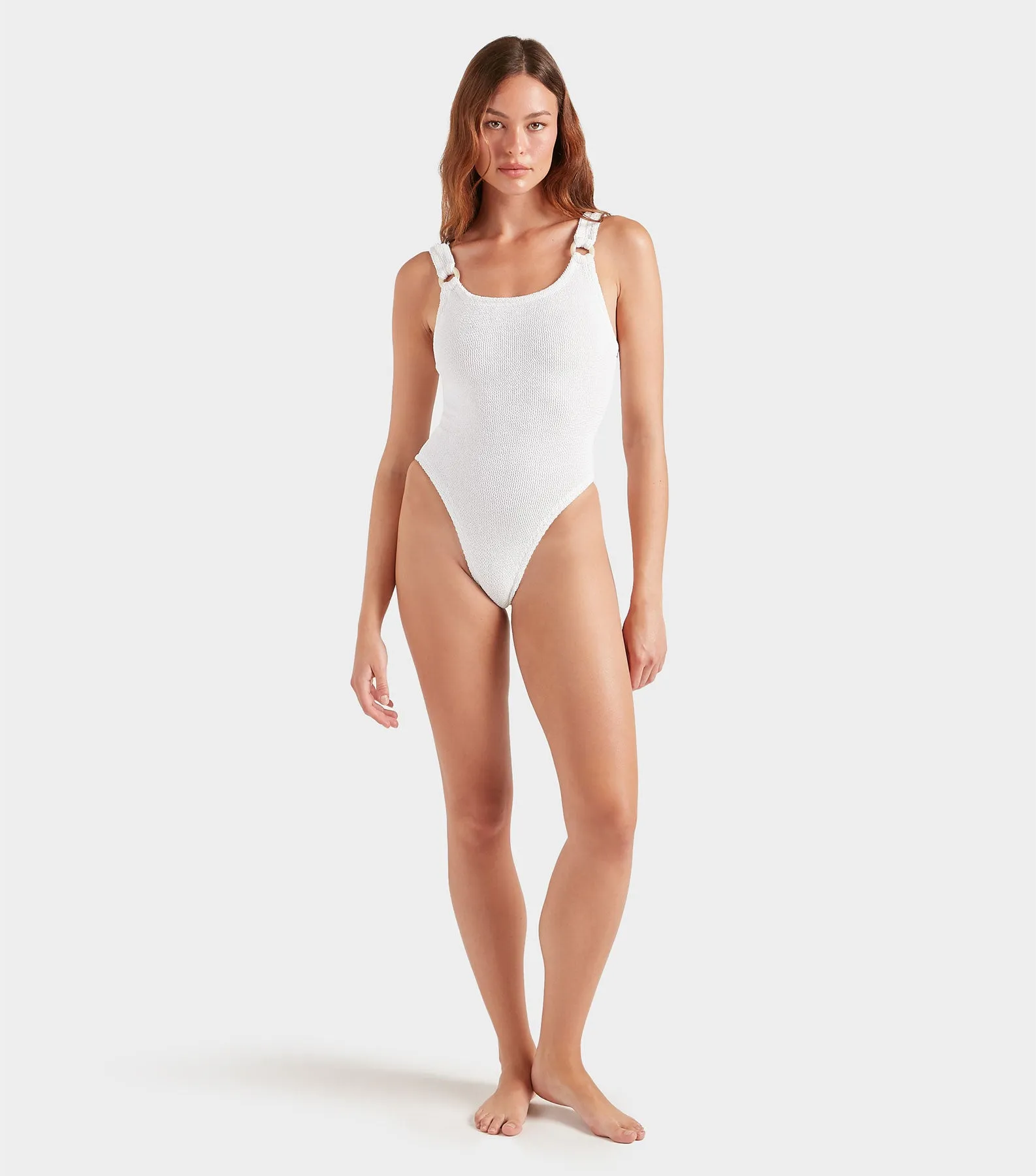 Domino Swim With Pearly Hoops - White sold by Hunza G product image thumbnail 3