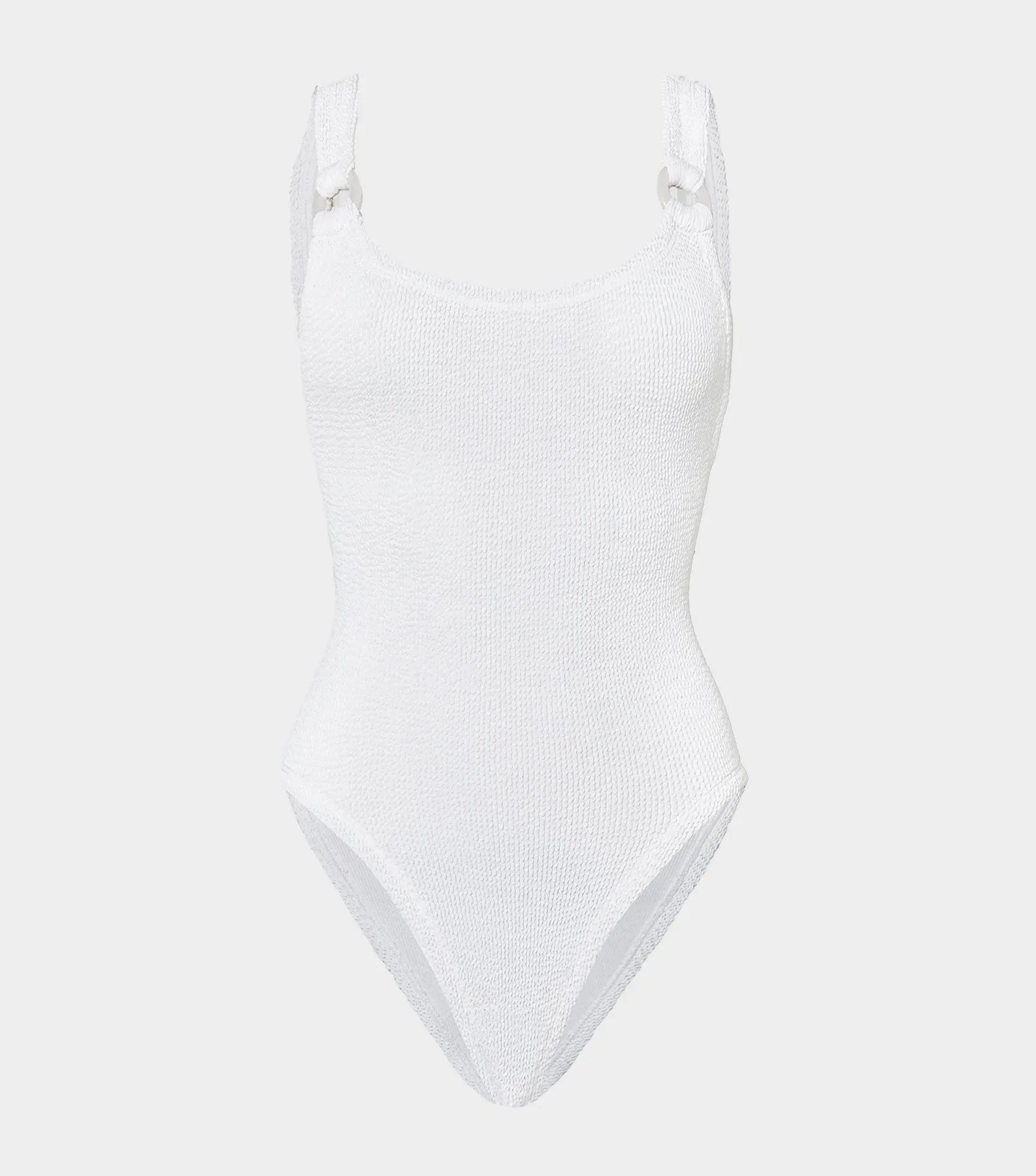 Domino Swim With Pearly Hoops - White sold by Hunza G