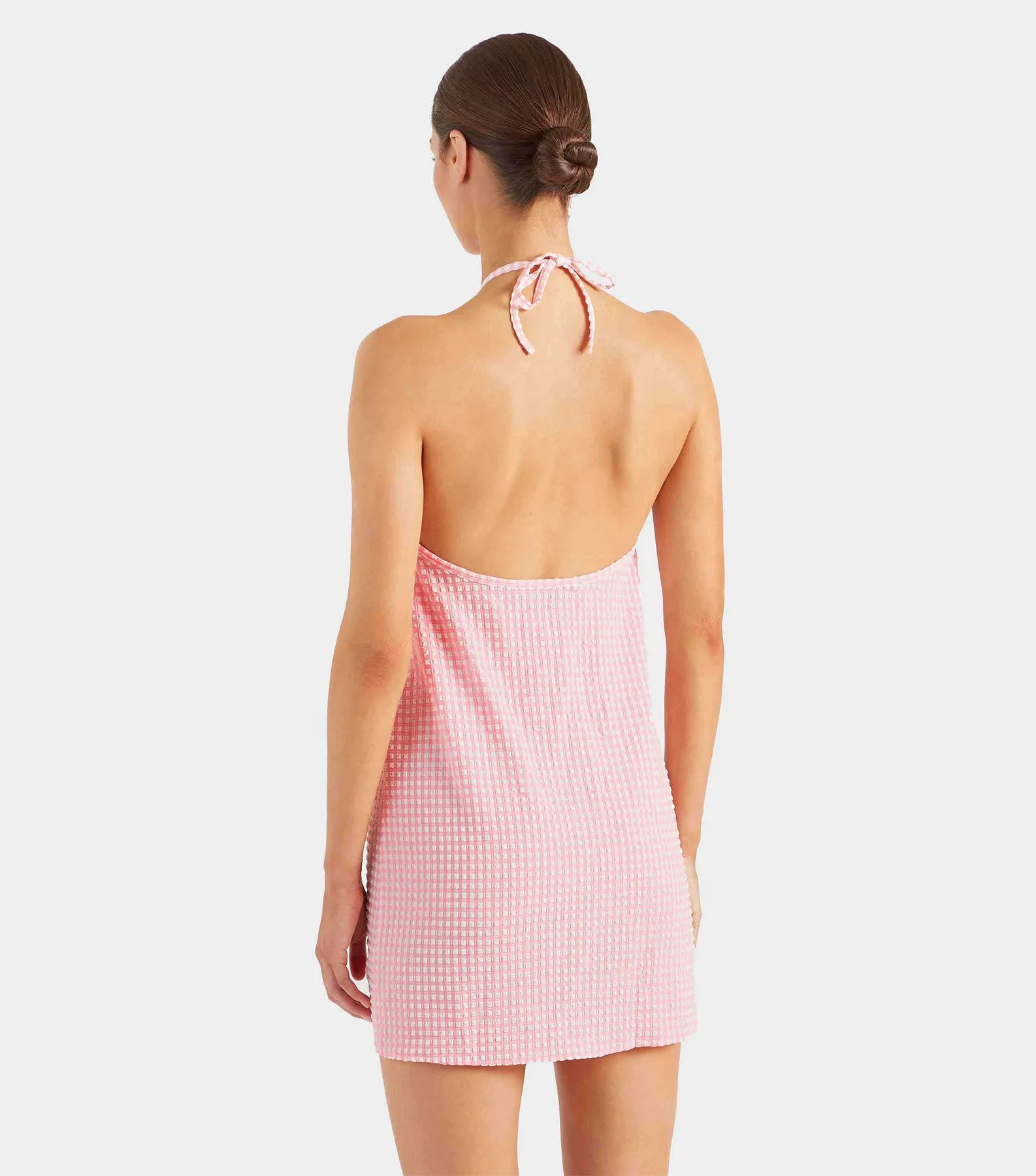 Gingham Seersucker Mini Dress - Milkshake Gingham sold by Hunza G product image thumbnail 3