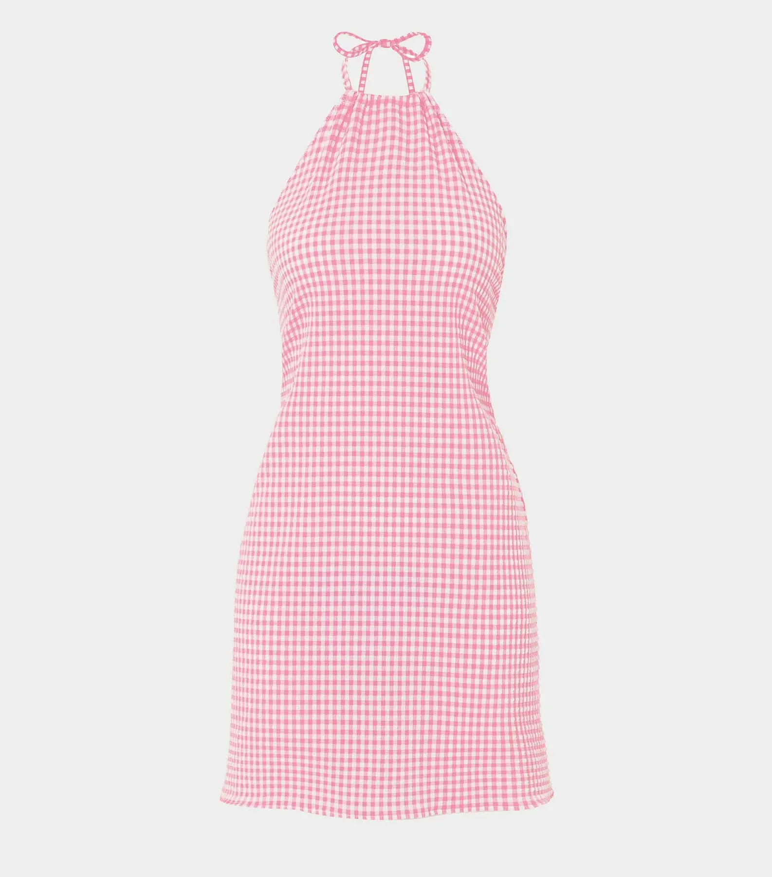 Gingham Seersucker Mini Dress - Milkshake Gingham sold by Hunza G