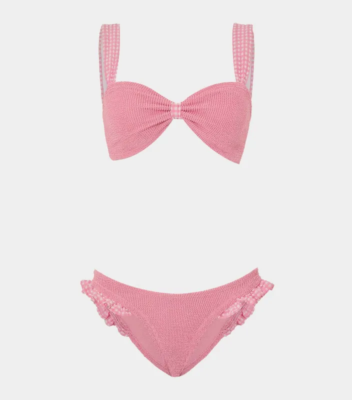 Loretta Bikini - Milkshake Gingham made by Hunza G