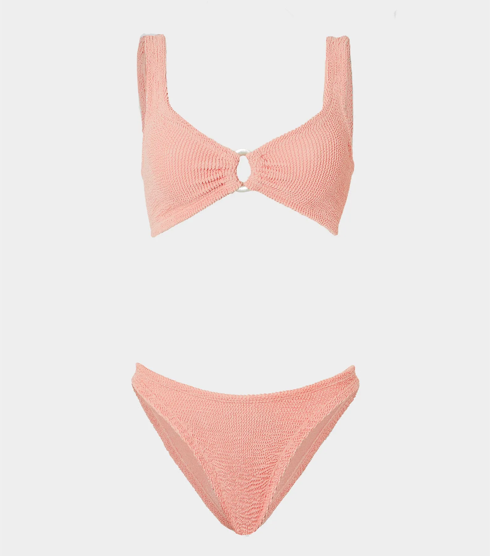Julia Bikini With Pearly Hoop - Peach sold by Hunza G