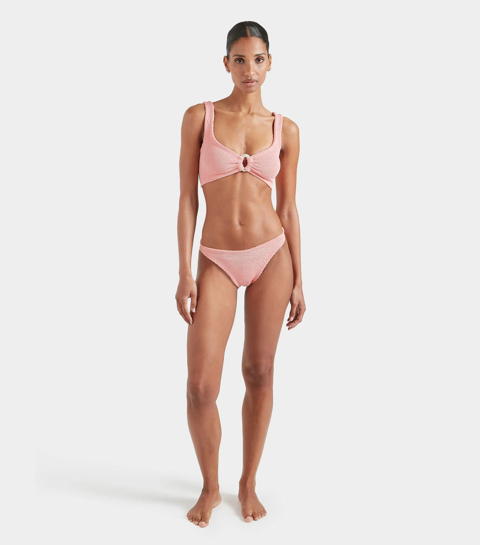 Julia Bikini With Pearly Hoop - Peach sold by Hunza G product image thumbnail 5