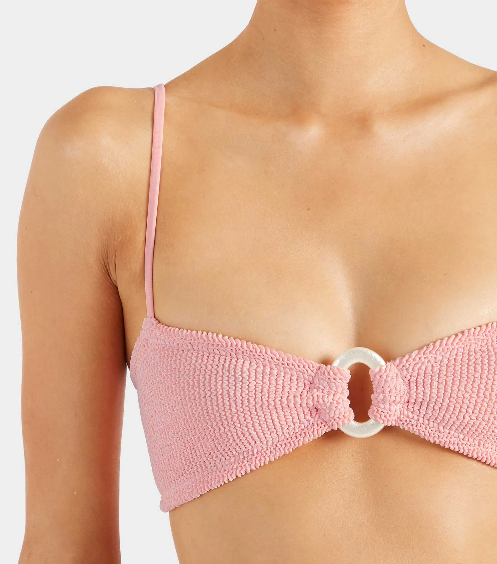 Misty Bikini With Pearly Hoop - Peach sold by Hunza G product image thumbnail 5