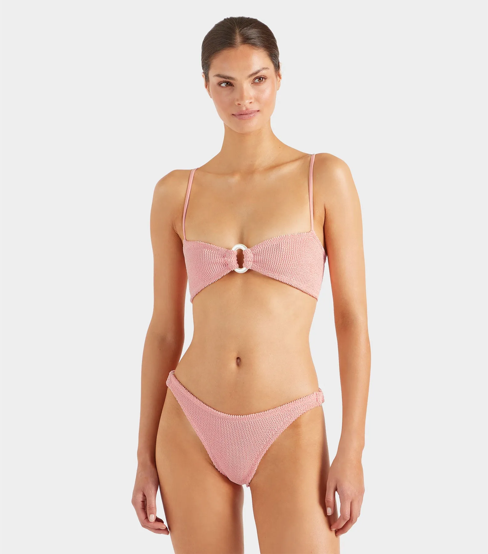 Misty Bikini With Pearly Hoop - Peach sold by Hunza G product image thumbnail 3