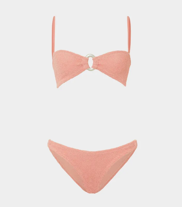 Misty Bikini With Pearly Hoop - Peach sold by Hunza G