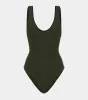 Faye Swim - Metallic Khaki/Black sold by Hunza G