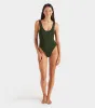 Faye Swim - Metallic Khaki/Black sold by Hunza G