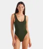 Faye Swim - Metallic Khaki/Black sold by Hunza G