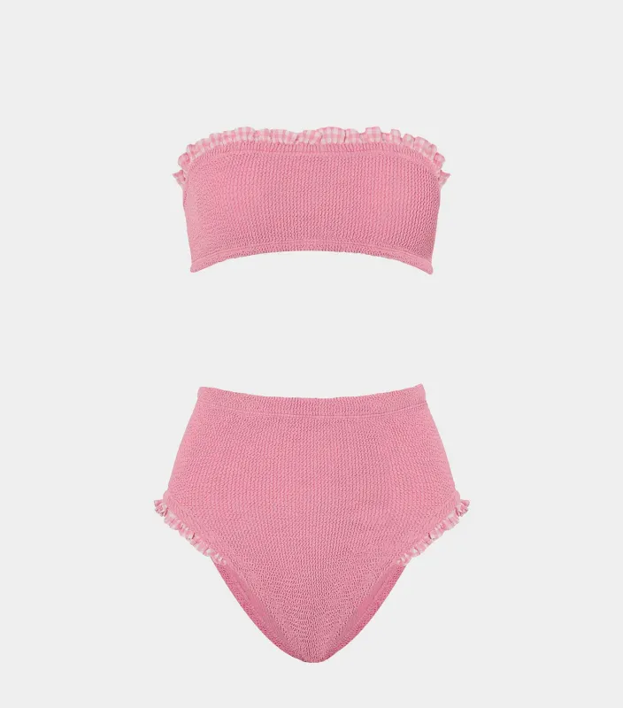 Peggy Bikini - Milkshake  Gingham sold by Hunza G