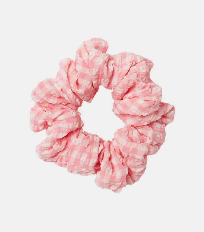 Gingham Seersucker Scrunchie - Milkshake Gingham made by Hunza G