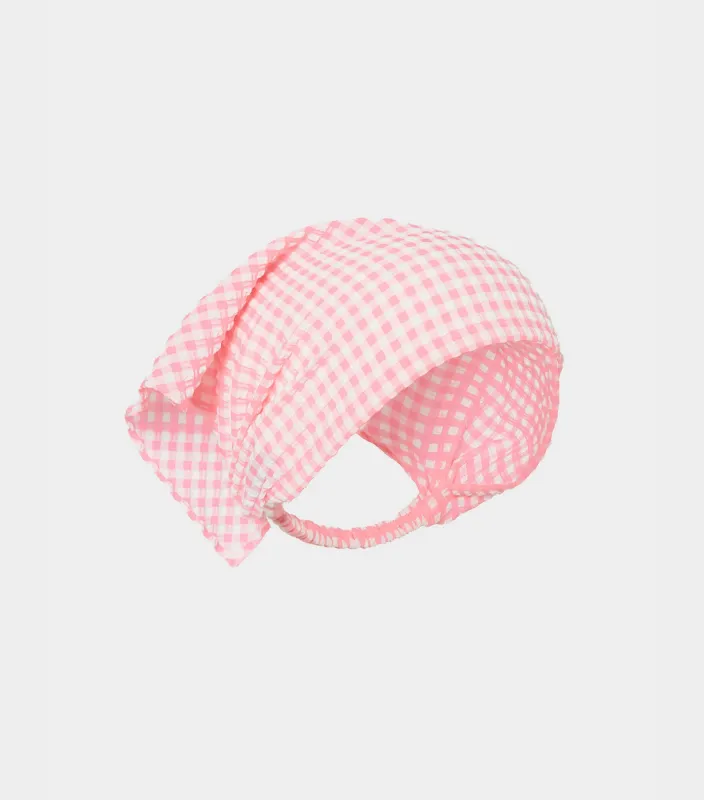 Sofia Gingham Headscarf - Milkshake Gingham sold by Hunza G