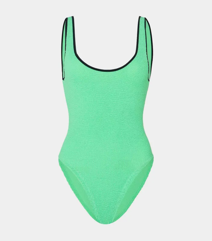 For El Silencio Faye Swim - Lime/Black sold by Hunza G