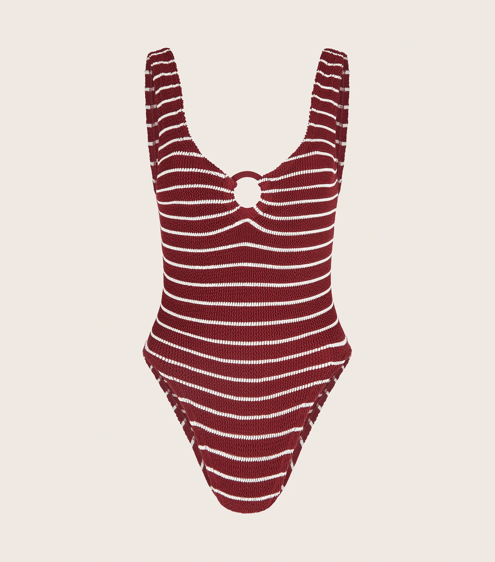 Celine Swim With Tonal Hoops - Wine/White Stripe sold by Hunza G product image thumbnail 2