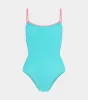 Pamela Swim Contrast - Aqua/Bubblegum sold by Hunza G