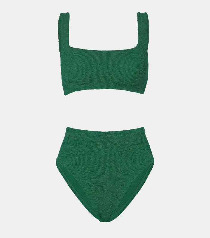 Patricia Bikini - Metallic Forest Green sold by Hunza G