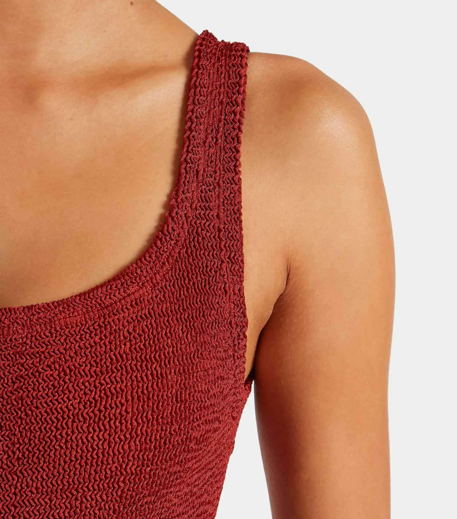 Square Neck Swim - Metallic Chestnut sold by Hunza G product image thumbnail 4