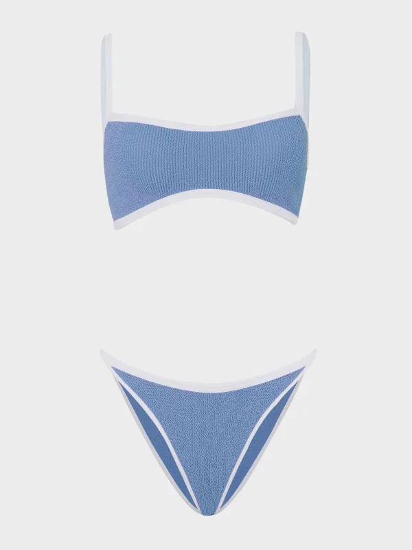 Tyler Bikini - Cornflower/White sold by Hunza G