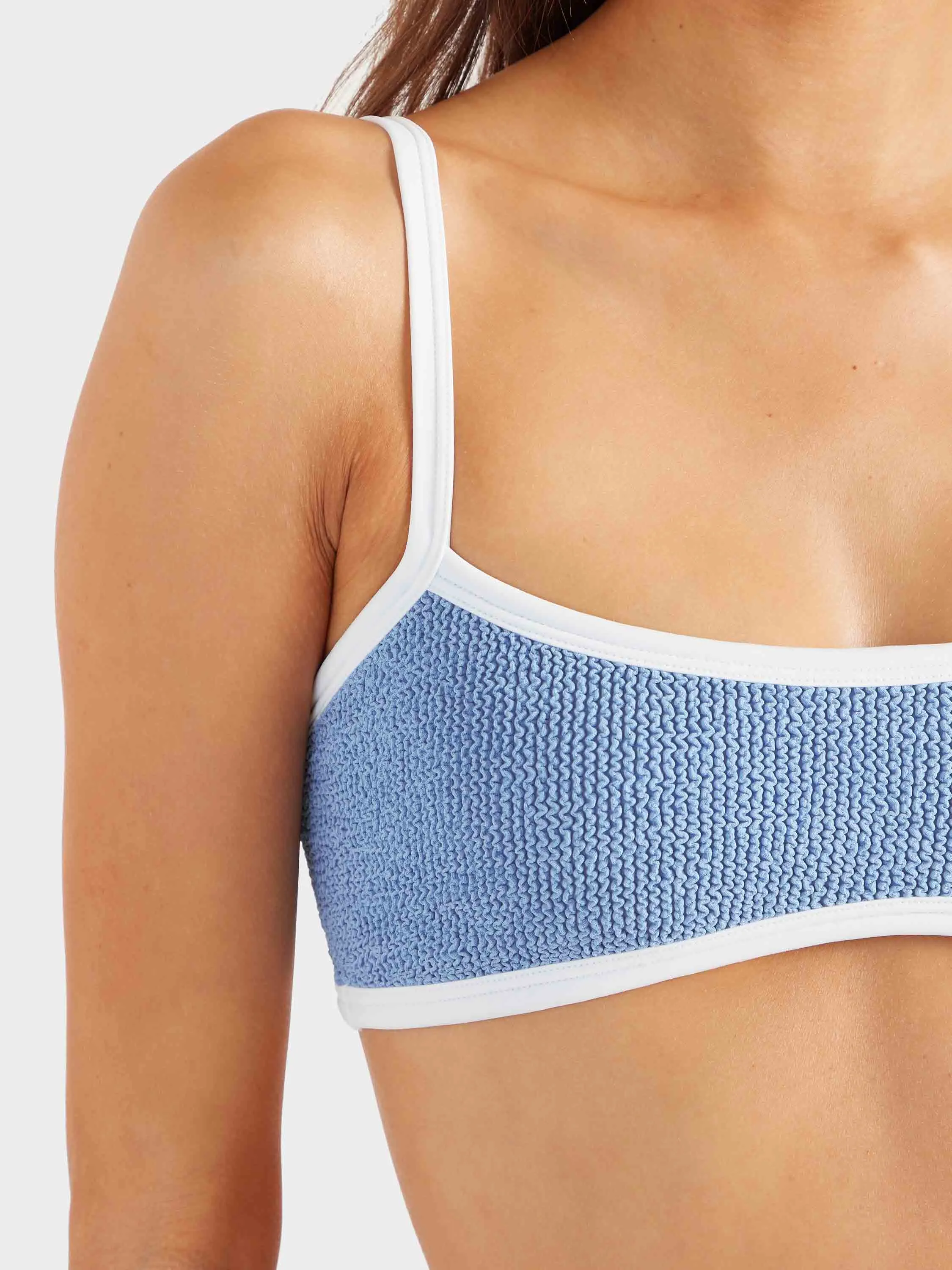 Tyler Bikini - Cornflower/White sold by Hunza G product image thumbnail 4