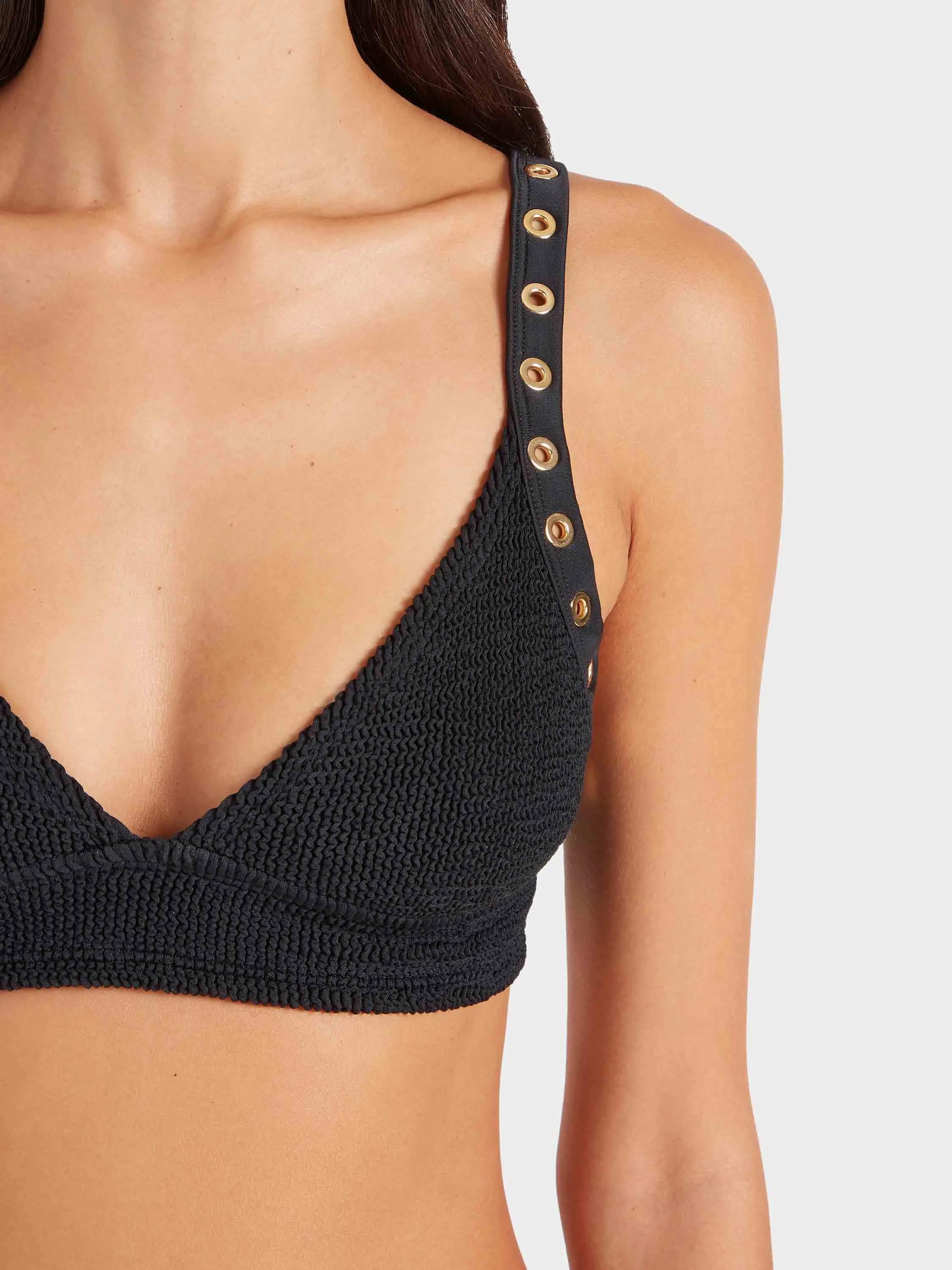 Tessa Eyelet Bikini - Black/Gold sold by Hunza G product image thumbnail 4