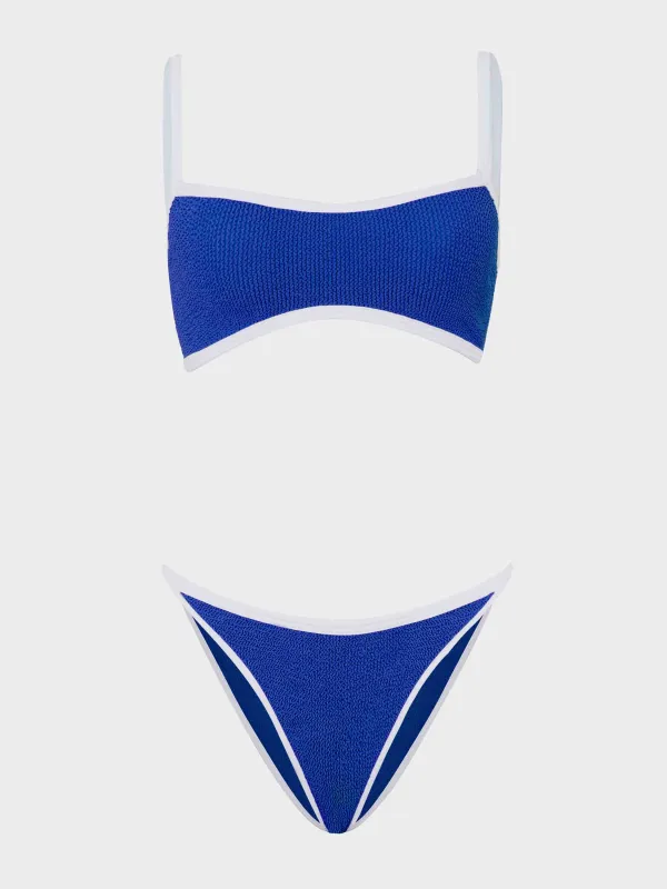 Tyler Bikini - Royal Blue/White sold by Hunza G