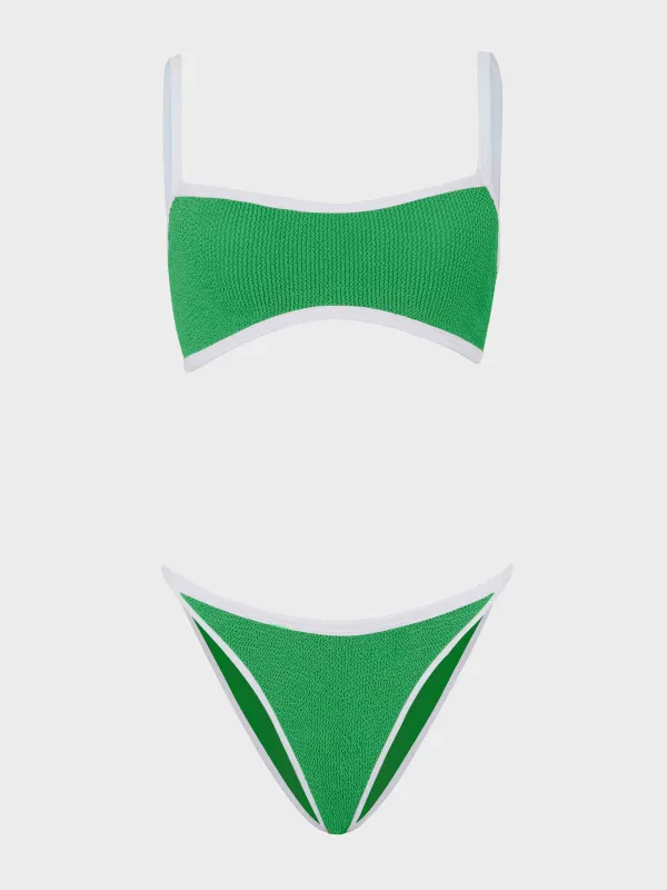 Tyler Bikini - Emerald/White sold by Hunza G
