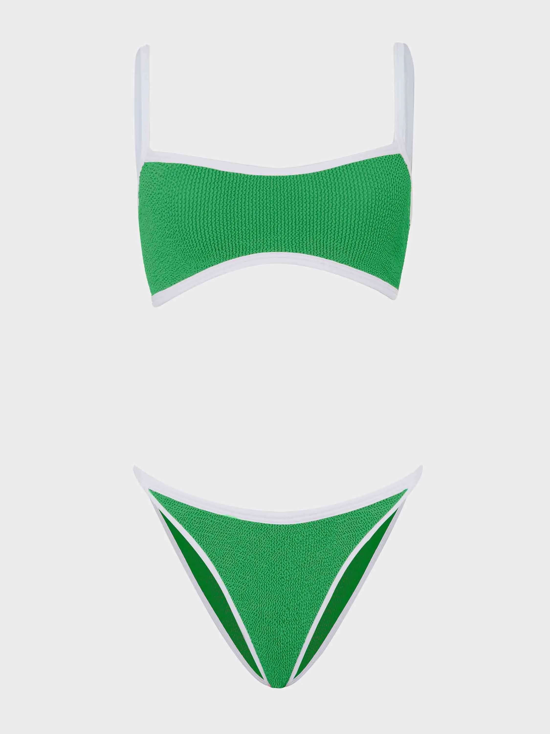 Tyler Bikini - Emerald/White sold by Hunza G