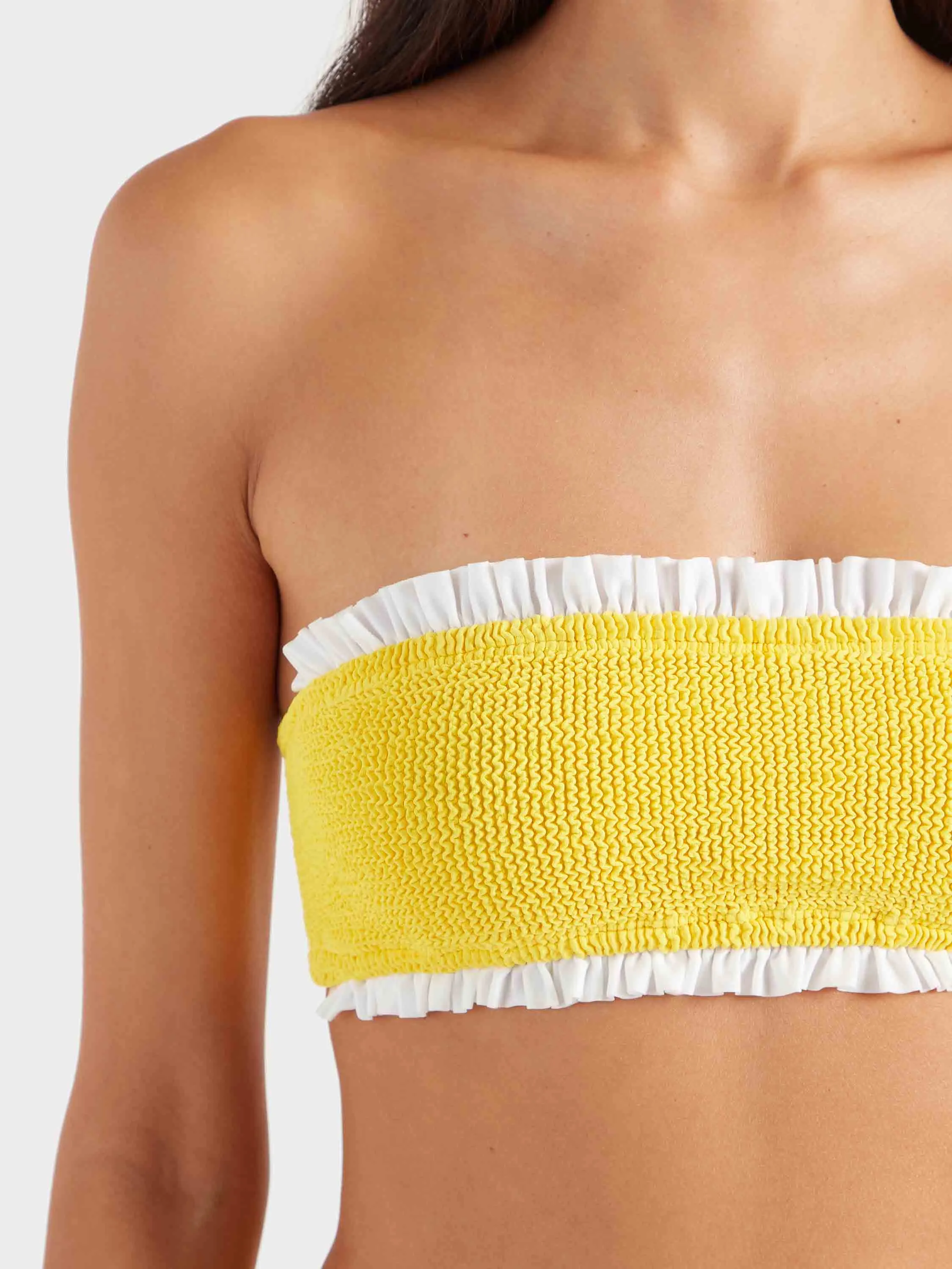 Tracey Frill Bikini - Sunflower/White sold by Hunza G product image thumbnail 4