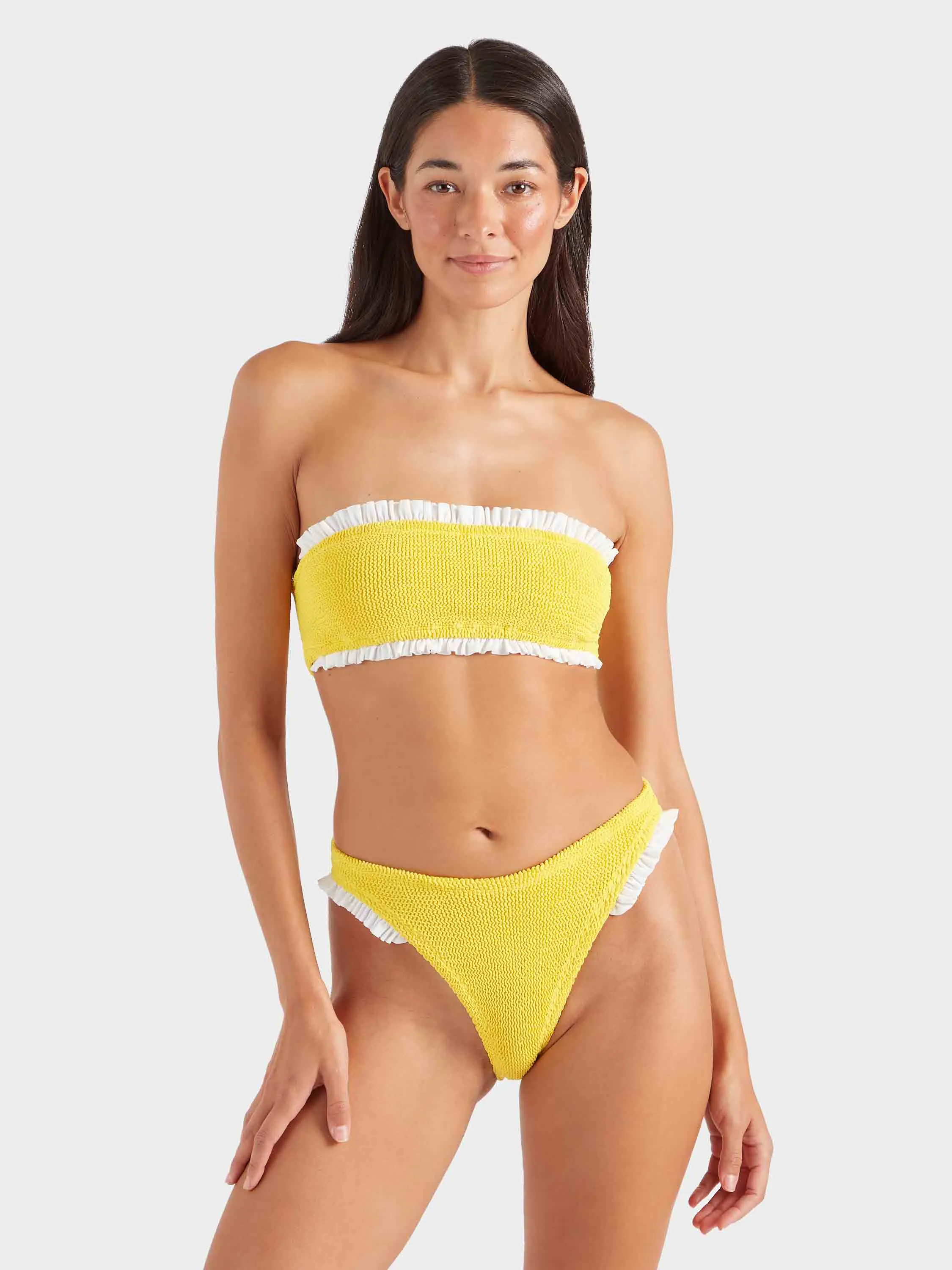 Tracey Frill Bikini - Sunflower/White sold by Hunza G product image thumbnail 2
