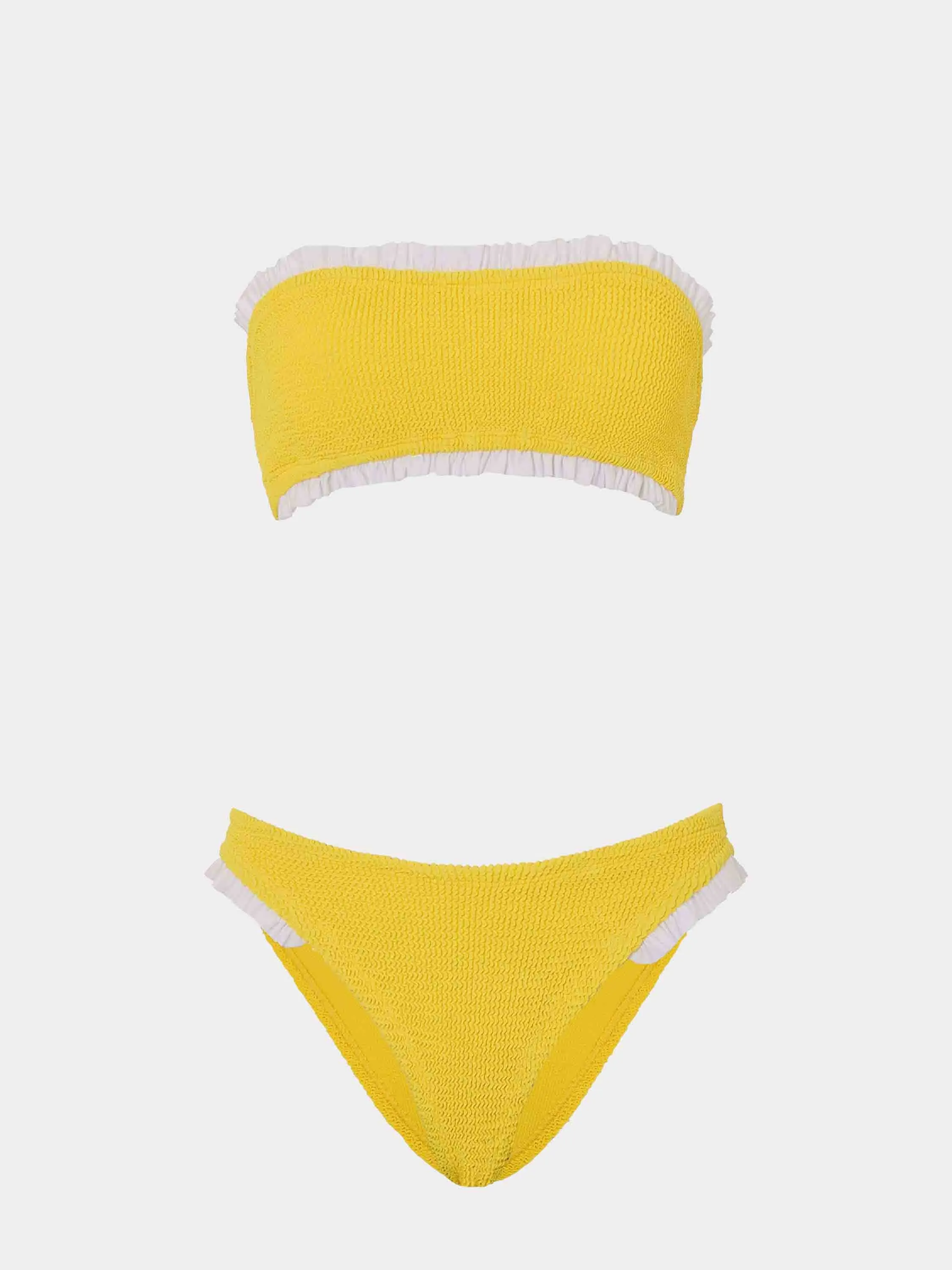 Tracey Frill Bikini - Sunflower/White sold by Hunza G