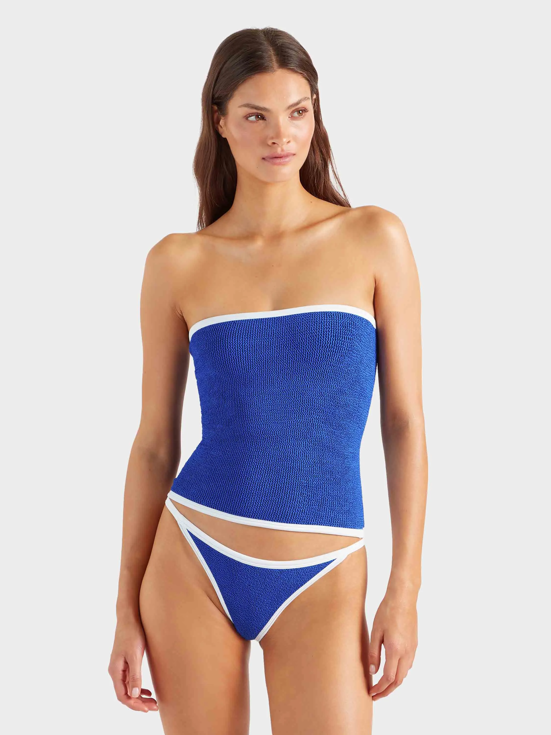Devyn Swimskirt/Tube Top - Royal Blue/White sold by Hunza G product image thumbnail 2