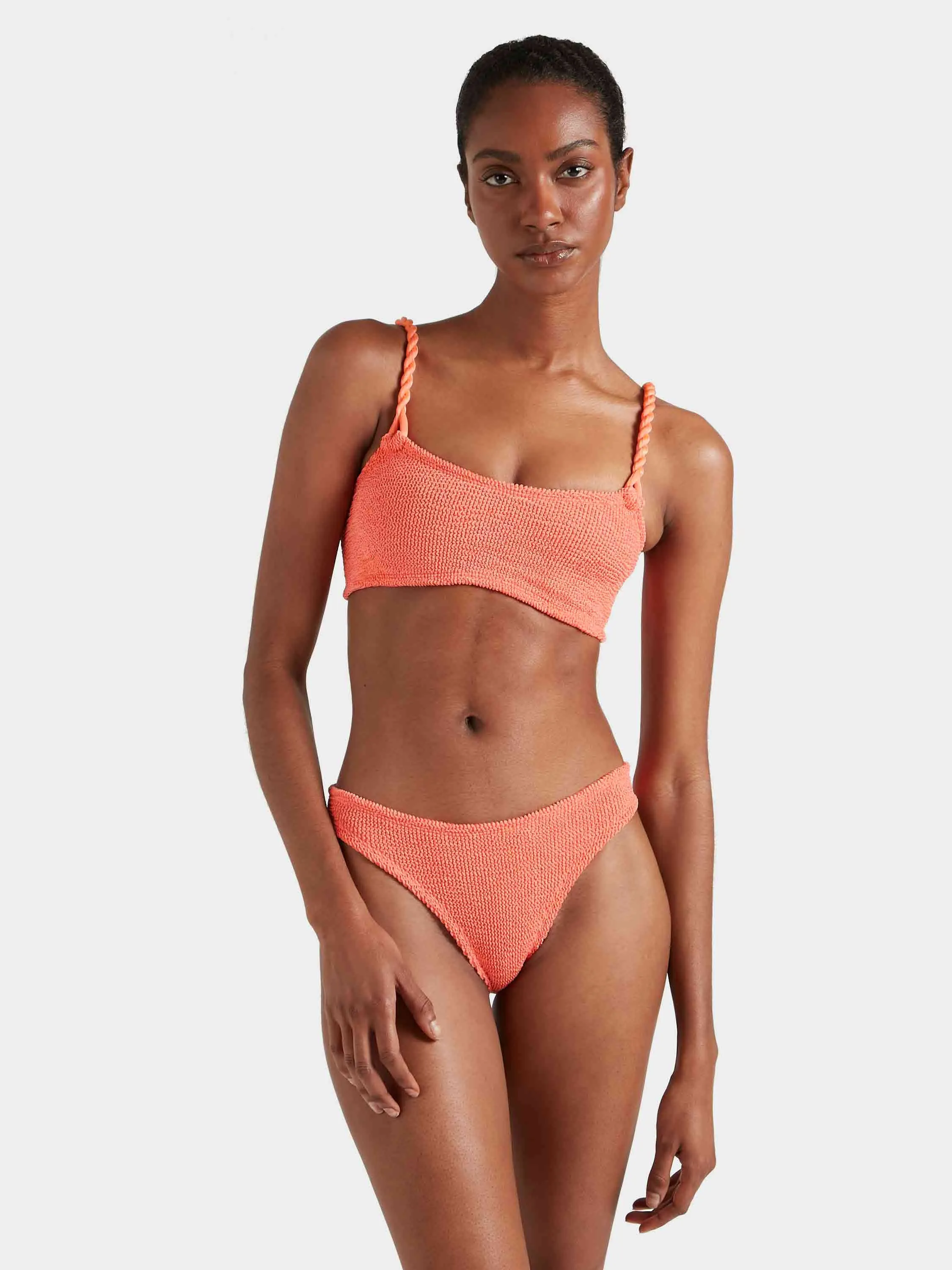 For La Samanna, A Belmond Hotel Phoebe Bikini - Metallic Coral sold by Hunza G product image thumbnail 2