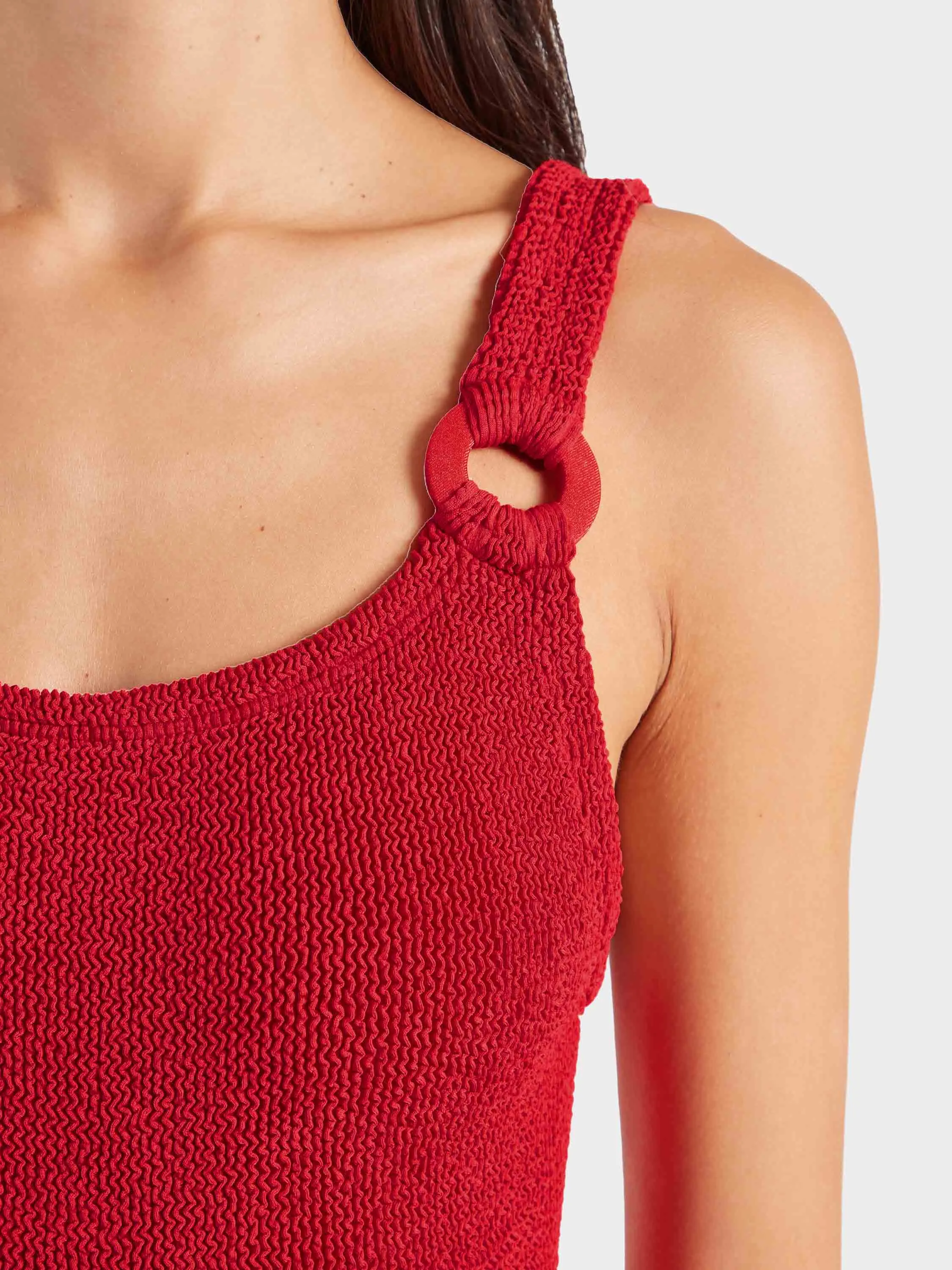 Domino Swim With Tonal Hoops - Red sold by Hunza G product image thumbnail 4