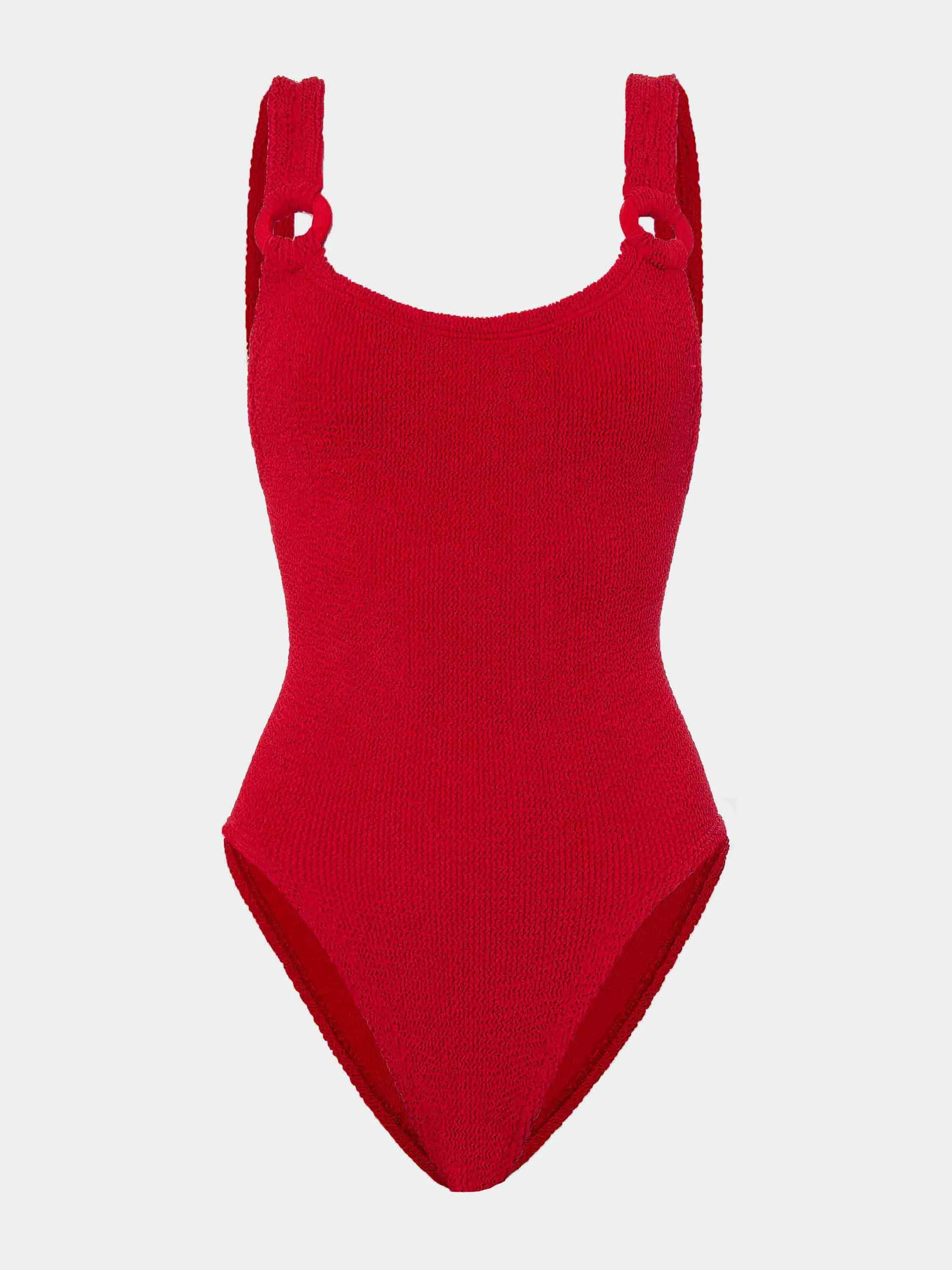 Domino Swim With Tonal Hoops - Red sold by Hunza G
