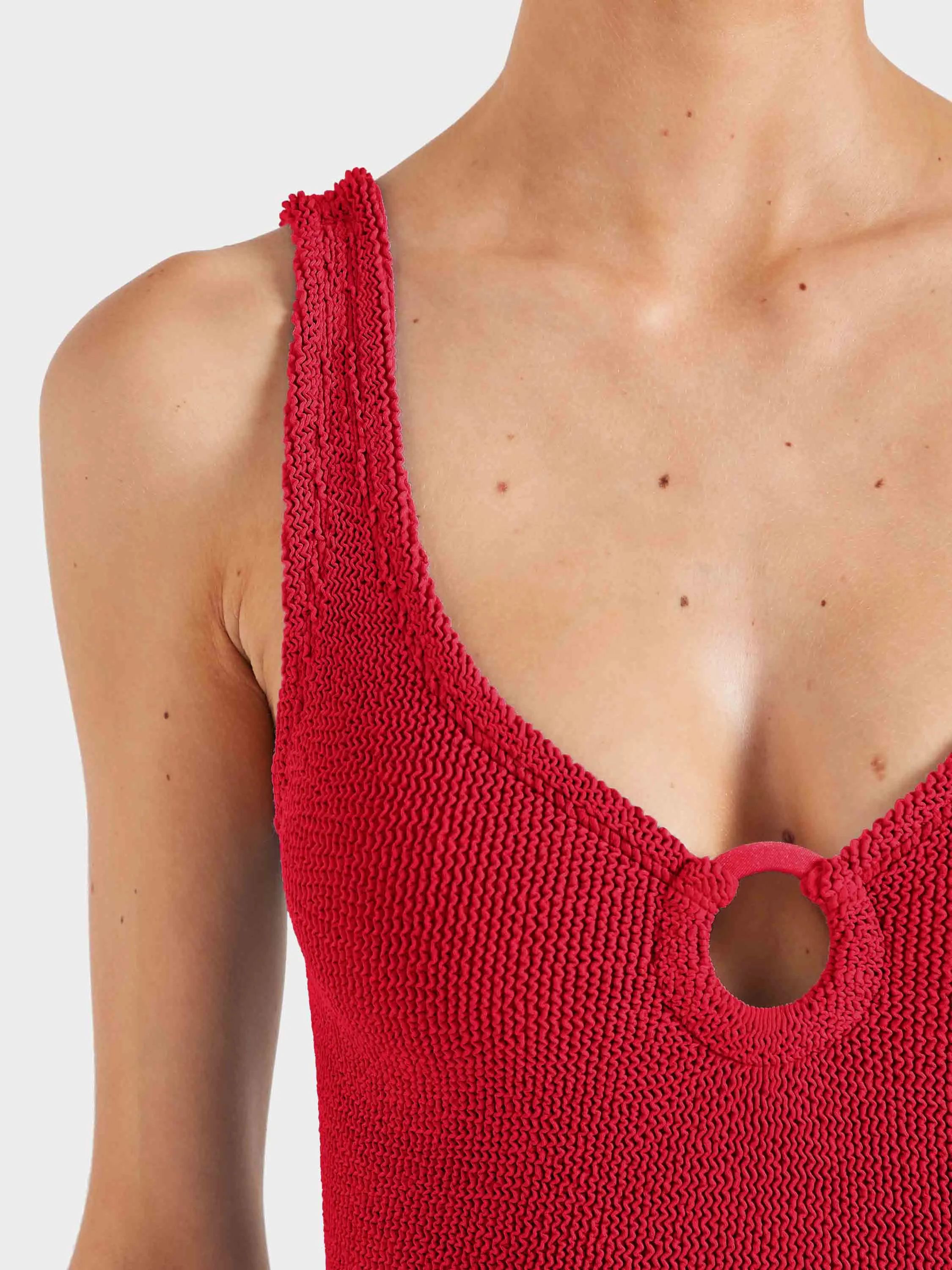 Coverage Celine Swim With Tonal Hoops - Red sold by Hunza G product image thumbnail 3