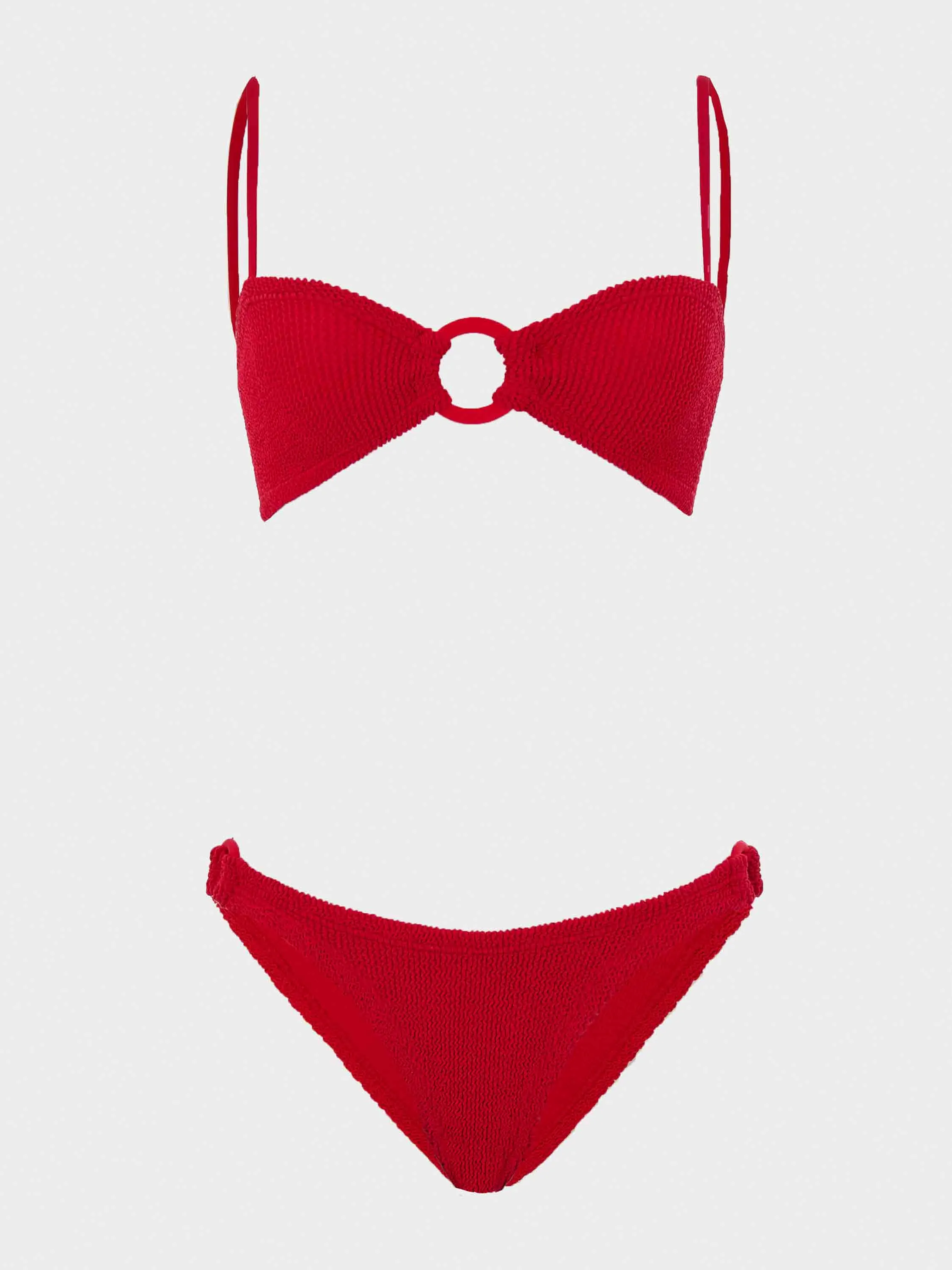 Misty Bikini With Tonal Hoops - Red sold by Hunza G