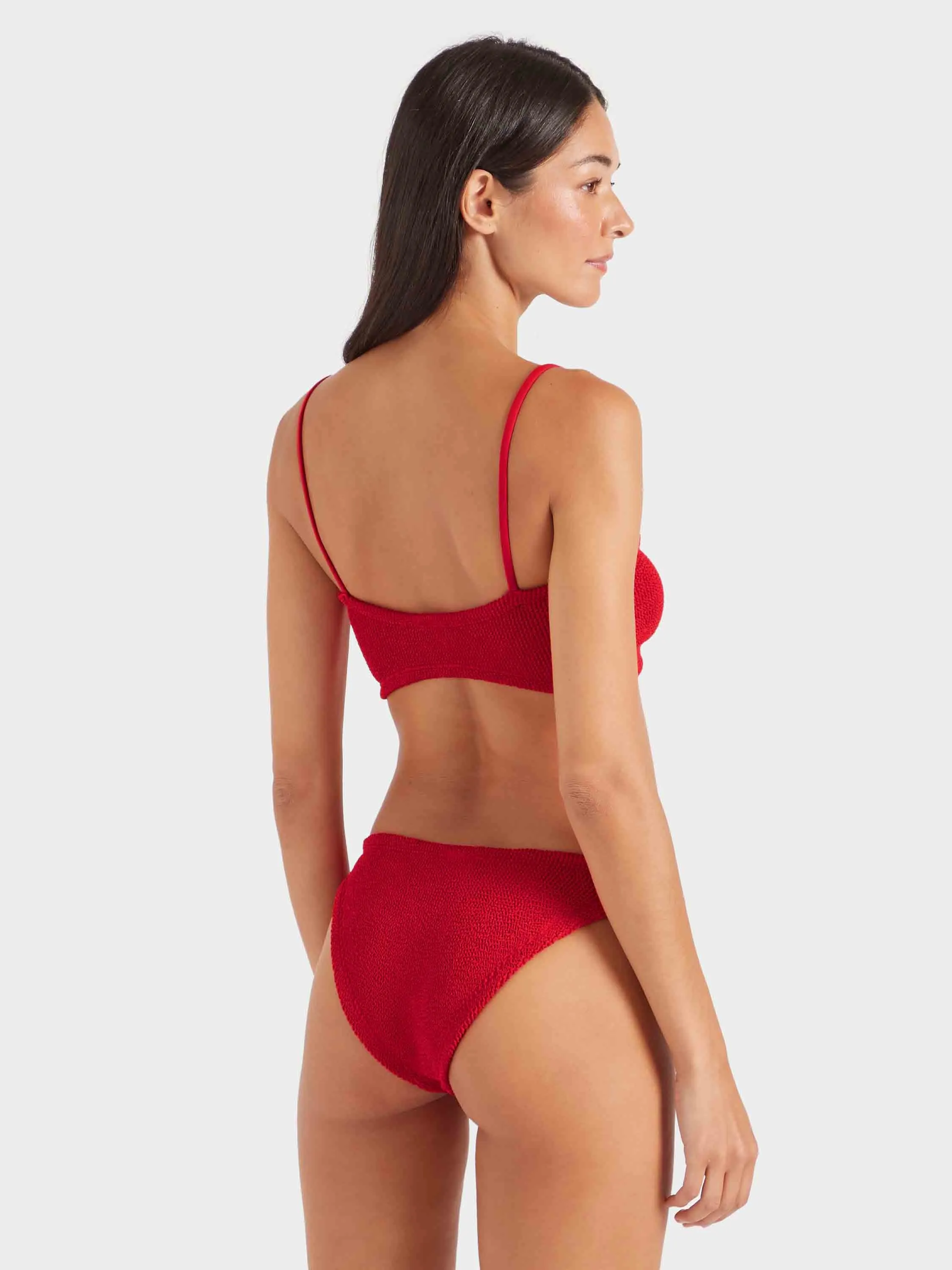 Misty Bikini With Tonal Hoops - Red sold by Hunza G product image thumbnail 3