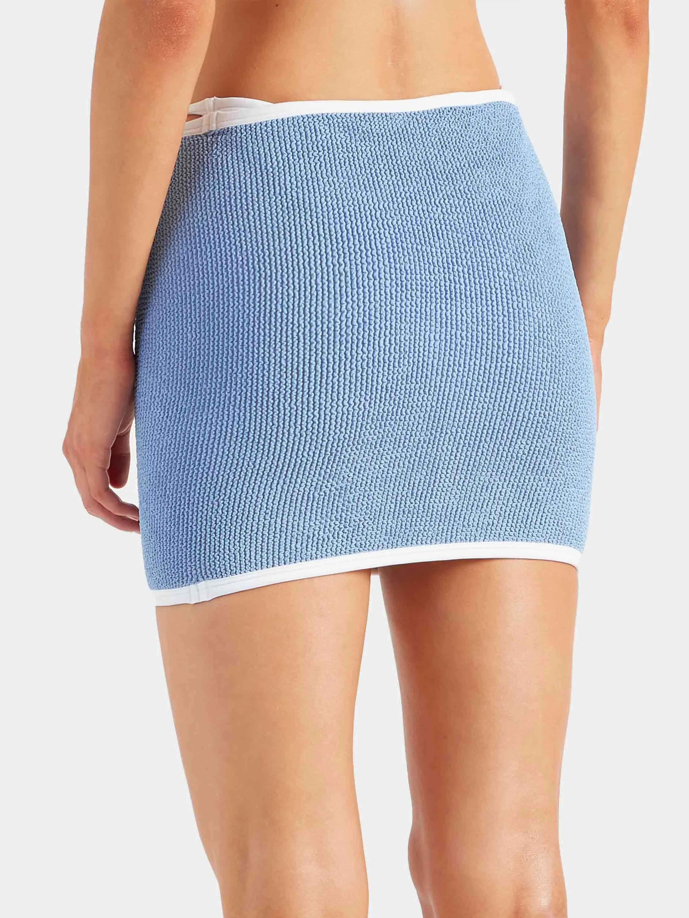 Devyn Swim Skirt/Tube Top - Cornflower/White sold by Hunza G product image thumbnail 4