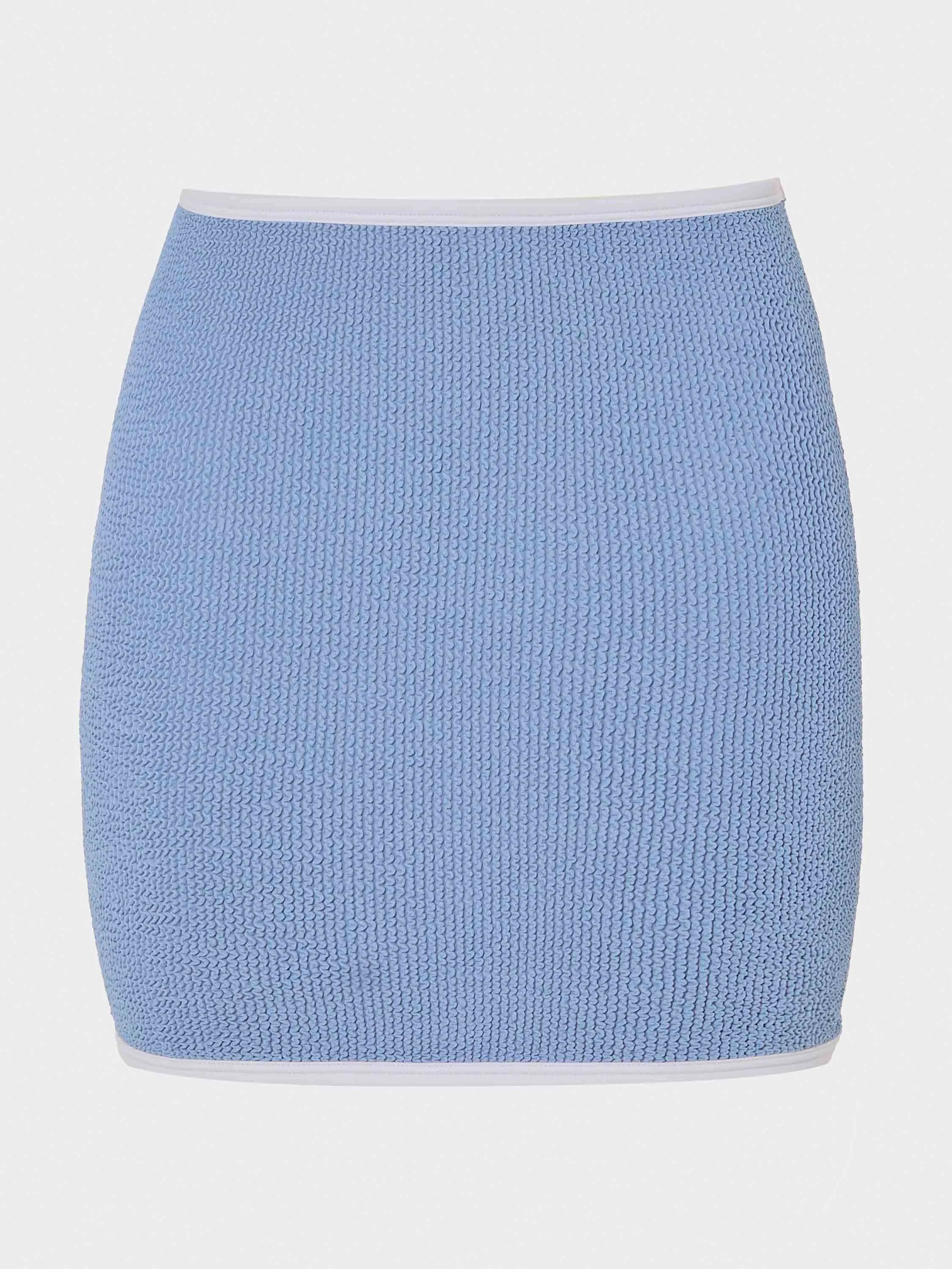 Devyn Swim Skirt/Tube Top - Cornflower/White sold by Hunza G