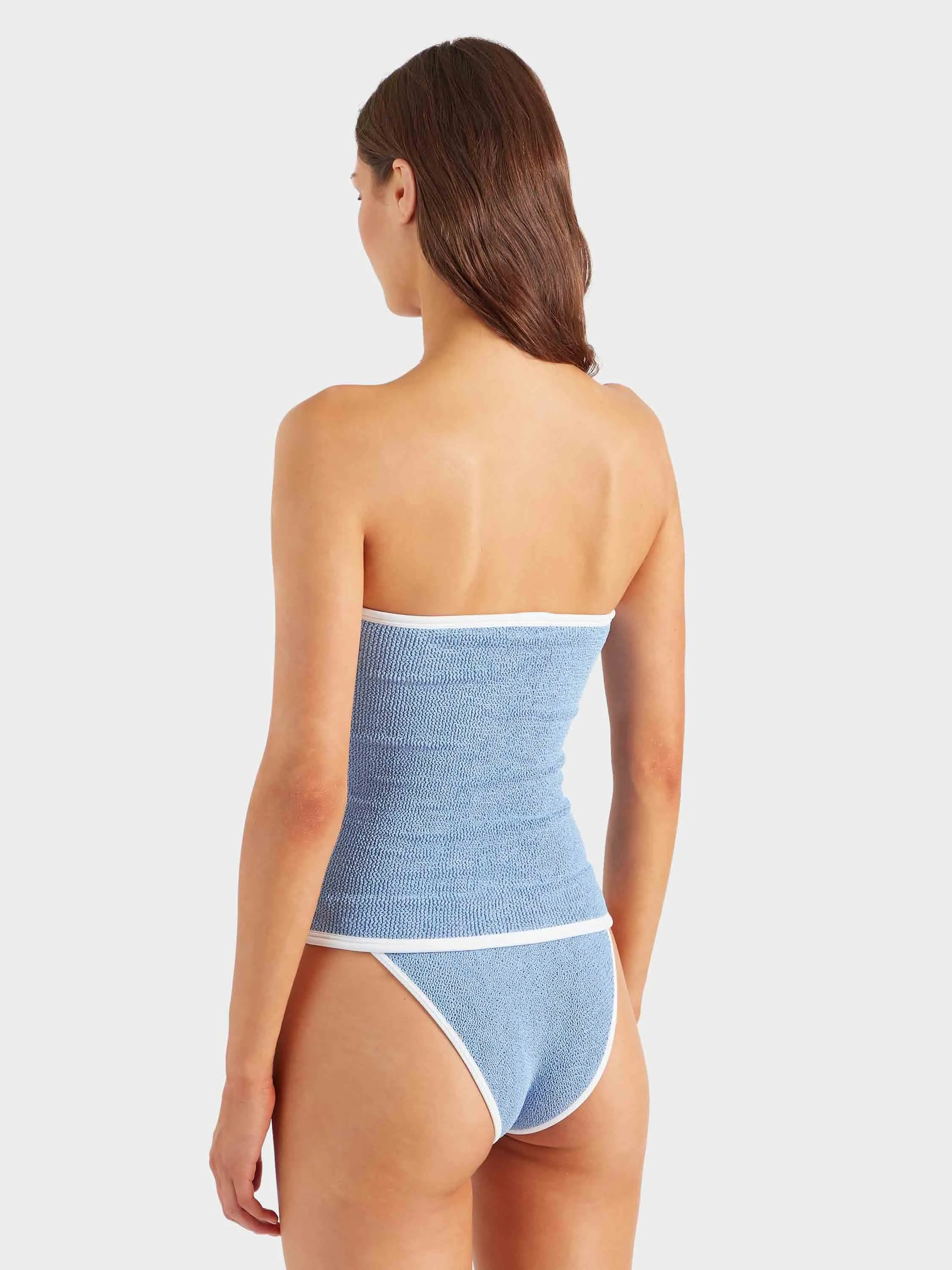 Devyn Swim Skirt/Tube Top - Cornflower/White sold by Hunza G product image thumbnail 5