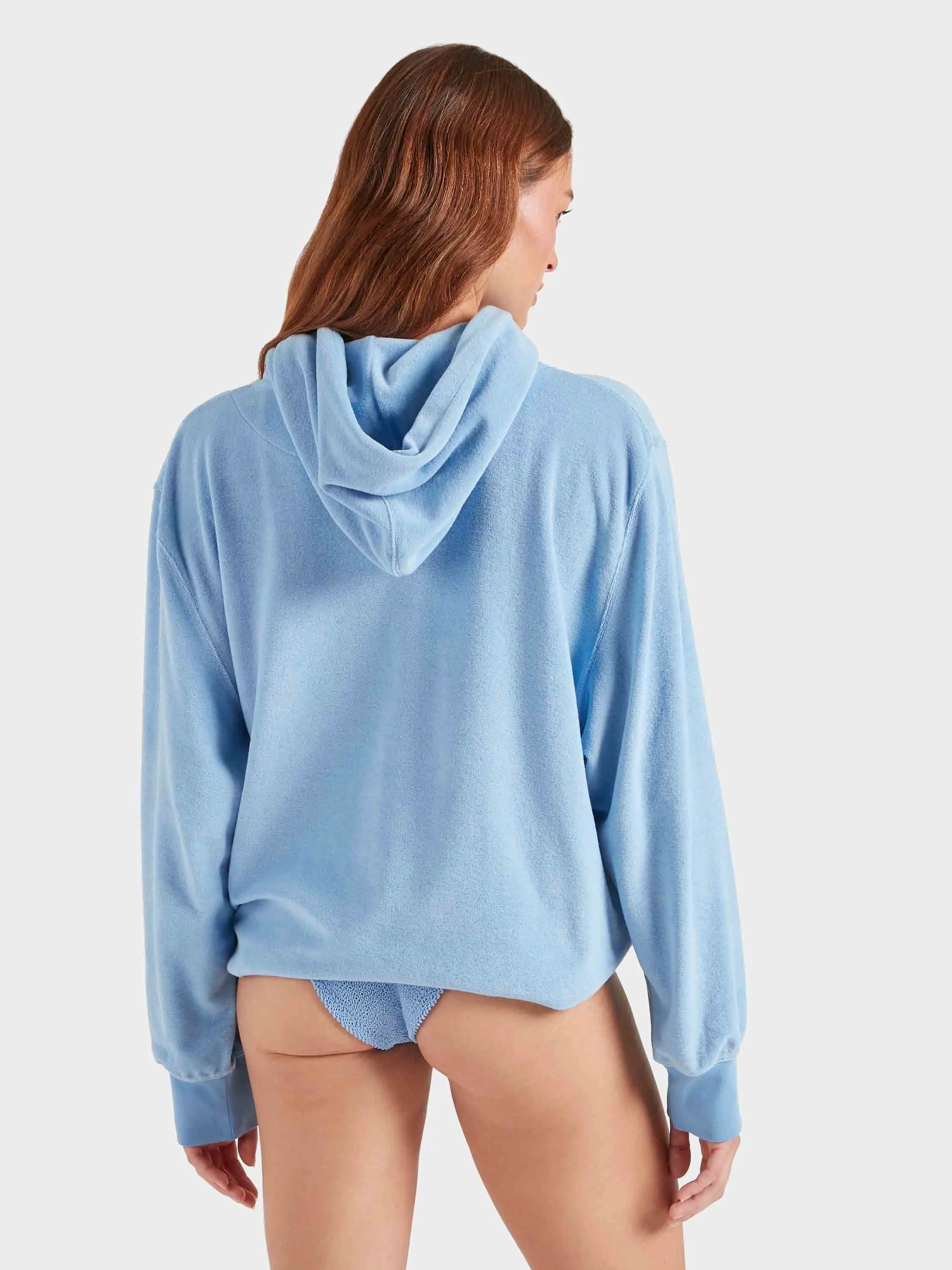 Terry Towelling Hoodie - Cornflower sold by Hunza G product image thumbnail 3