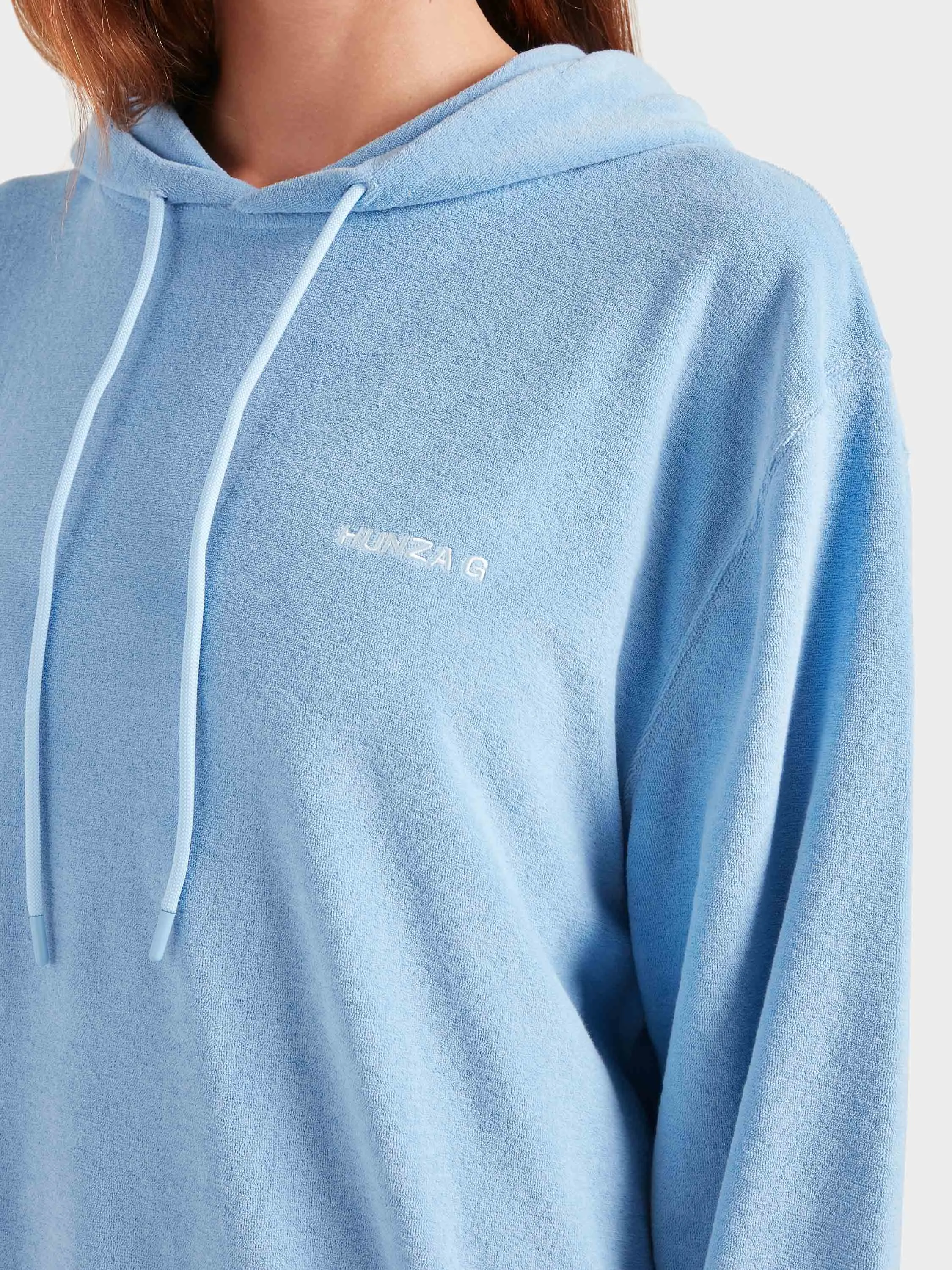 Terry Towelling Hoodie - Cornflower sold by Hunza G product image thumbnail 4