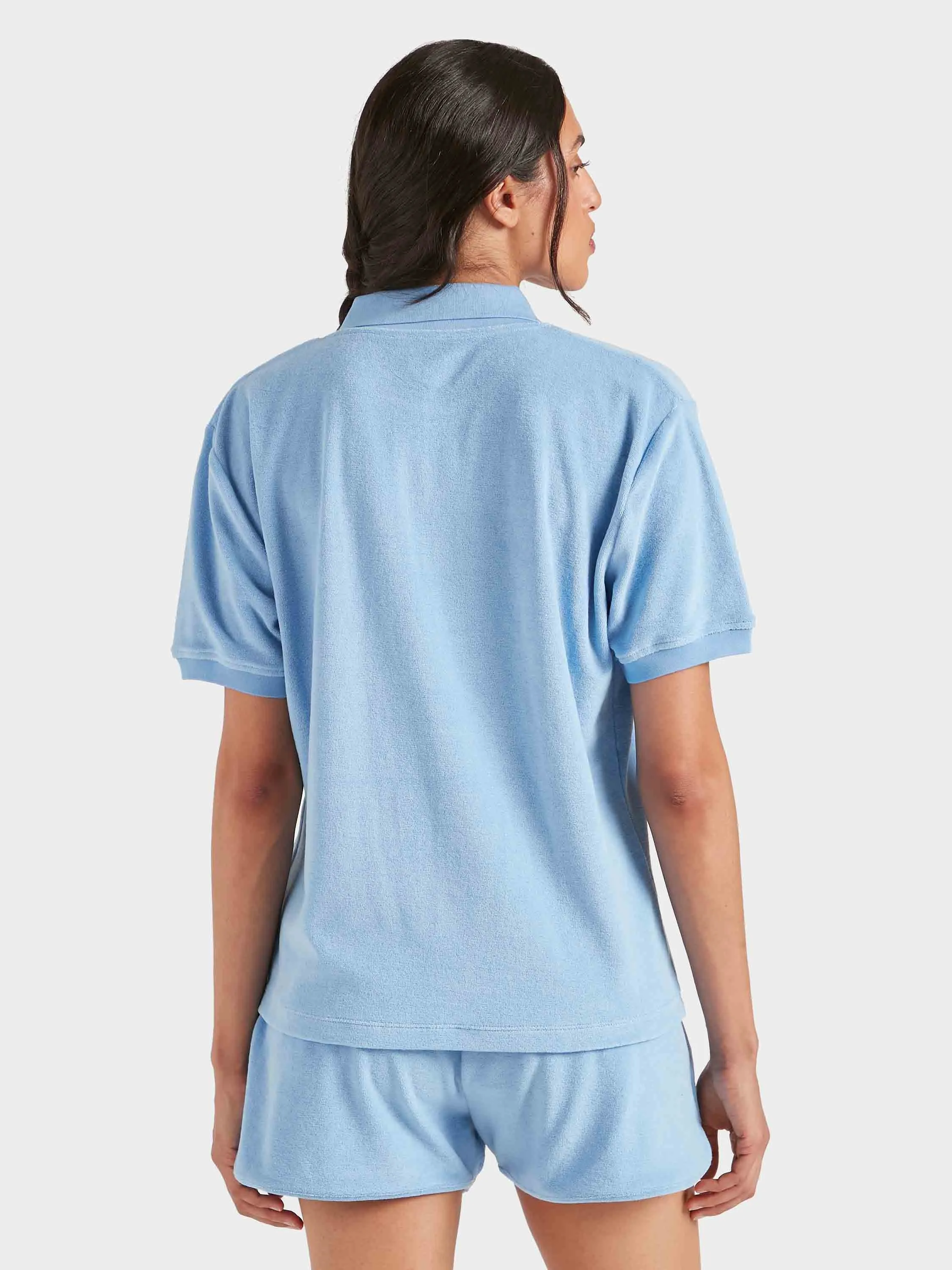 Terry Towelling Polo - Cornflower sold by Hunza G product image thumbnail 3