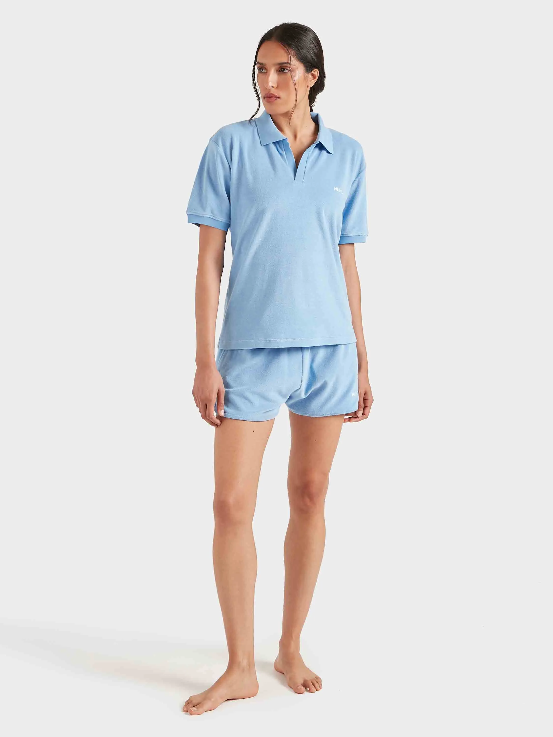 Terry Towelling Polo - Cornflower sold by Hunza G product image thumbnail 4